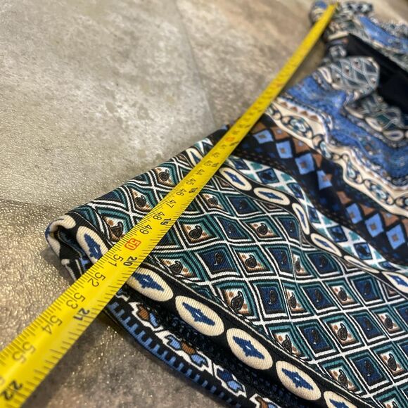 mandee y2k halter top or mini dress with blue and brown early 2000s pattern - Picture 4 of 5